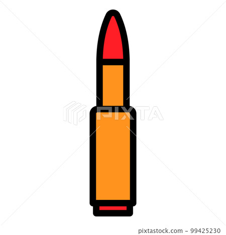 Weapon cartridge icon line isolated on white background. Black flat thin icon on modern outline style. Linear symbol and editable stroke. Simple and pixel perfect stroke vector illustration 99425230