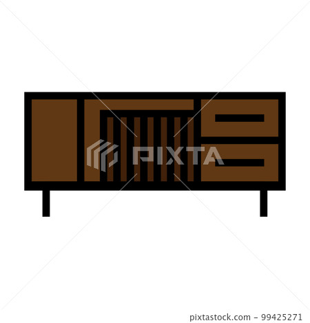 Bookshelf icon line isolated on white background. Black flat thin icon on modern outline style. Linear symbol and editable stroke. Simple and pixel perfect stroke vector illustration. 99425271