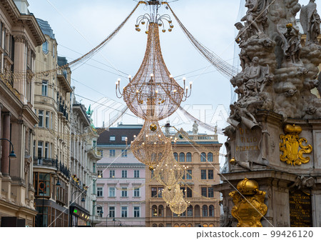Famous main Graben street in Vienna is decorated for Christmas season Famous main Graben street in Vienna is decorated for Christmas season 99426120