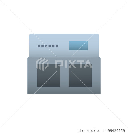 Isolated grey pc tower image Vector 99426359