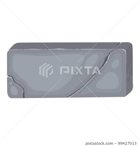Stone plate, board, banner for games. GUI design element. Rock, metal panel, button, key, frame, arrow, object for navigation. Flat vector illustration isolated on white background Stone plate, board, banner for games. GUI design element. Rock, metal panel, button, key, frame, arrow, object for navigation. Flat vector illustration isolated on white background 99427013