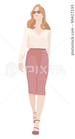Confidently walking forward woman in business style clothes 99427193