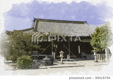 奈良縣奈良市水彩風格的西大寺愛前堂 奈良縣奈良市水彩風格的西大寺愛前堂 99428794