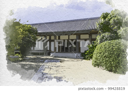 Watercolor-style Saidaiji Komyoden, Nara City, Nara Prefecture Watercolor-style Saidaiji Komyoden, Nara City, Nara Prefecture 99428819