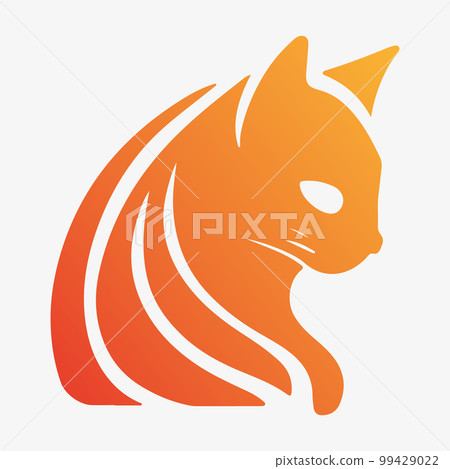 Cat. Business icon for the company. Logo for pet shop. Flat design. Illustration. Cat. Business icon for the company. Logo for pet shop. Flat design. Illustration. 99429022
