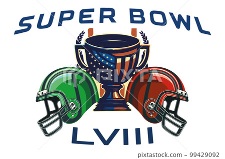 American Football Helmets and Ball Illustration American Football Helmets and Ball Illustration 99429092