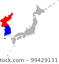 空白地圖日本和朝鮮半島 99429131