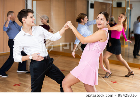 young woman dances cha cha cha Stock Photo 99429310 PIXTA