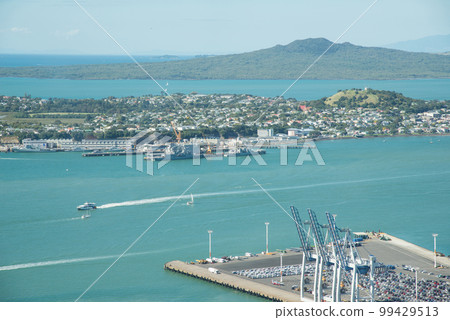 View of Rangitoto Island the largest shield volcano in Auckland, North Island of New Zealand. View of Rangitoto Island the largest shield volcano in Auckland, North Island of New Zealand. 99429513