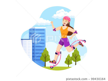 Powerbocking Sport Illustration with Jumping Boots for Web Banner or Landing Page in Extreme Sports Flat Cartoon Hand Drawn Templates Powerbocking Sport Illustration with Jumping Boots for Web Banner or Landing Page in Extreme Sports Flat Cartoon Hand Drawn Templates 99430164