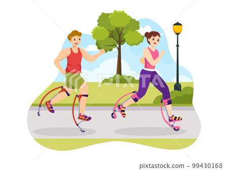 Powerbocking Sport Illustration with Jumping Boots for Web Banner or Landing Page in Extreme Sports Flat Cartoon Hand Drawn Templates Powerbocking Sport Illustration with Jumping Boots for Web Banner or Landing Page in Extreme Sports Flat Cartoon Hand Drawn Templates 99430168