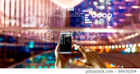 Business theme with big city at night 99430304