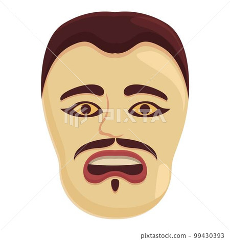 Festival japan mask icon cartoon vector. Face noh. Angry asian mask Festival japan mask icon cartoon vector. Face noh. Angry asian mask 99430393