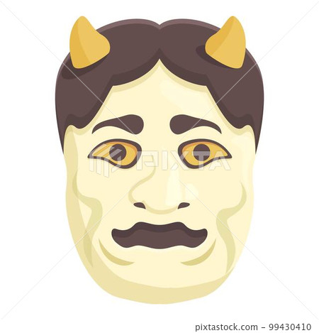 Angry mask icon cartoon vector. Japan face. Asian god 99430410