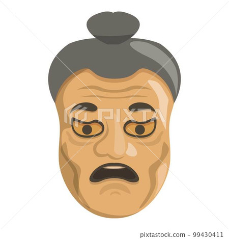 Traditional noh mask icon cartoon vector. Kabuki face. Monster god 99430411