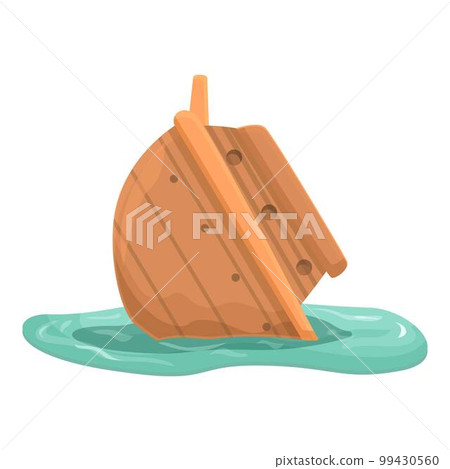 Wave shipwreck icon cartoon vector. Old ship. Ocean accident Wave shipwreck icon cartoon vector. Old ship. Ocean accident 99430560