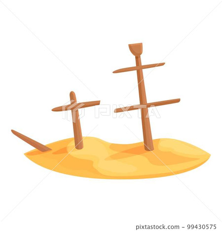 Galleon shipwreck icon cartoon vector. Old ship. Ocean sailing Galleon shipwreck icon cartoon vector. Old ship. Ocean sailing 99430575