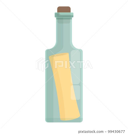 Message in the bottle icon cartoon vector. Sea letter. Paper glass Message in the bottle icon cartoon vector. Sea letter. Paper glass 99430677