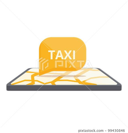 Taxi online order icon cartoon vector. Car call. Driver mobile 99430846