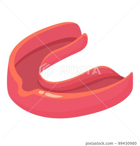 Red mouthguard icon cartoon vector. Boxing equipment. Teeth protect 99430980