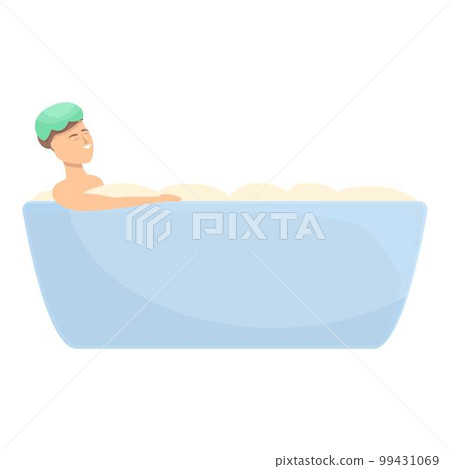 Cold water icon cartoon vector. Warm bath. Spa happy Cold water icon cartoon vector. Warm bath. Spa happy 99431069