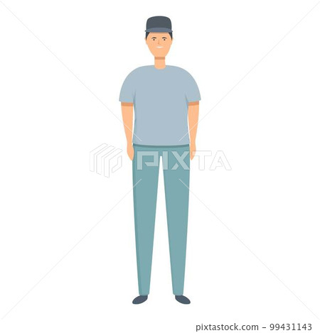 Smiling trucker icon cartoon vector. Driver cap. Truck man Smiling trucker icon cartoon vector. Driver cap. Truck man 99431143