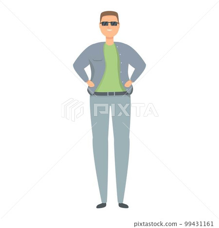 Trucker with sunglasses icon cartoon vector. Driver character. Car worker Trucker with sunglasses icon cartoon vector. Driver character. Car worker 99431161