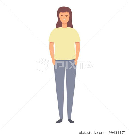 Female trucker icon cartoon vector. Driver character. People work 99431171