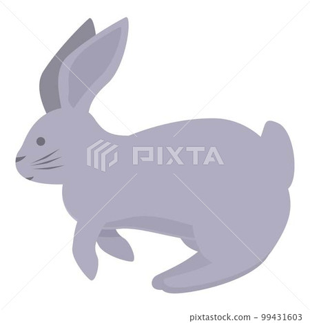 Grey rabbit icon cartoon vector. Easter pet. Wild breed 99431603