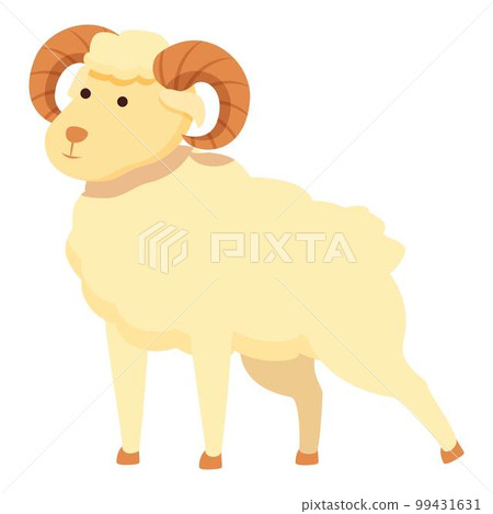 Cute ram icon cartoon vector. Sheep head. Nature mascot Cute ram icon cartoon vector. Sheep head. Nature mascot 99431631