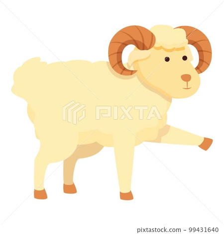 Badge ram icon cartoon vector. Wild animal. Wild mascot 99431640