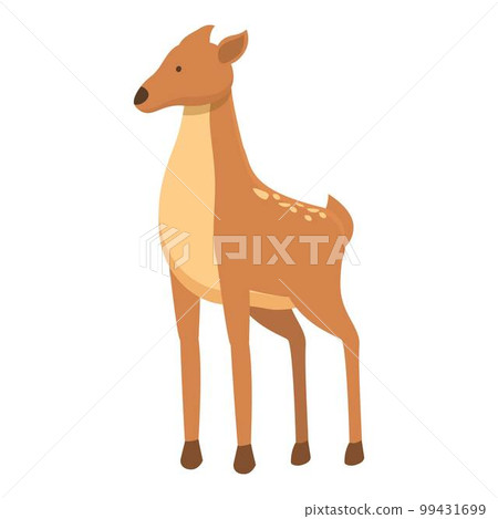 Zoo doe icon cartoon vector. Forest animal. Cute nara Zoo doe icon cartoon vector. Forest animal. Cute nara 99431699
