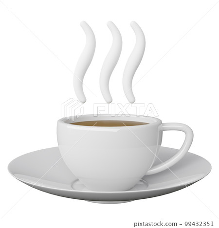 Modern white coffee cup  isolated on white background 3D render 99432351