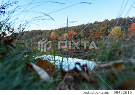 Shirakaba Kogen in autumn, Lake Megami, Nagano Prefecture 99432619