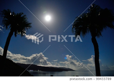 Amami Oshima, Ohama Seaside Park, azure sky and moonlight 99433789