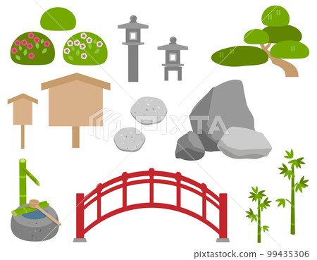 日式庭園插畫集素材 99435306