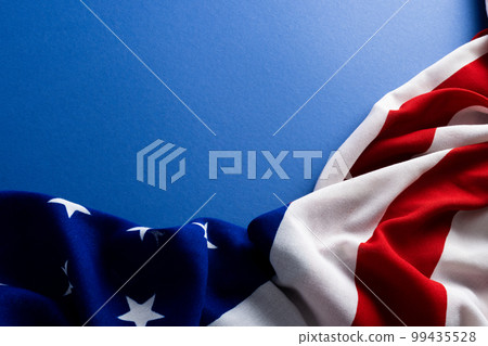Flag of usa on blue background, with copy space 99435528