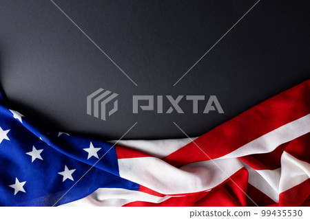 Flag of usa on black background, with copy space 99435530