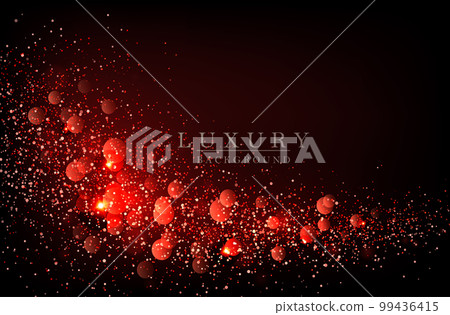 Abstract glitter, wave of red color on a black background 99436415