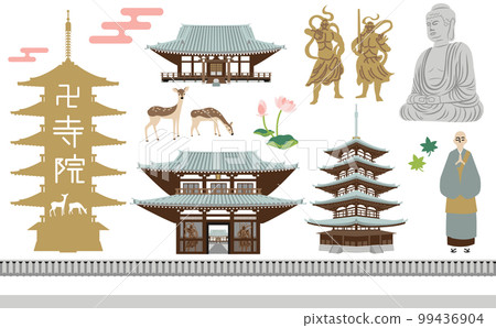 Temple illustration set 99436904