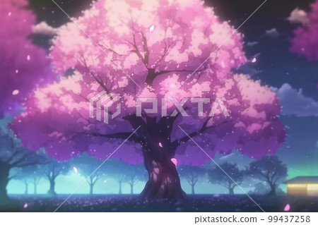 cherry blossoms anime flowers plants trees blue sky clouds spring hanafubuki 99437258