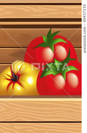 close up tomatoes in a box 99437339