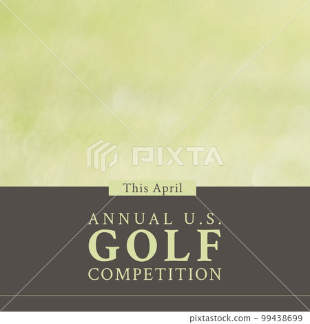 Composition of annual us golf competition text and and copy space on green background Composition of annual us golf competition text and and copy space on green background 99438699