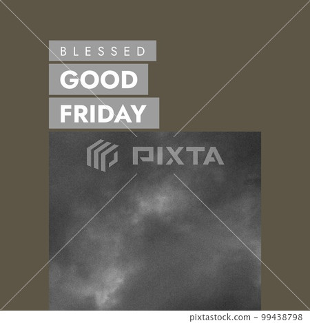 Composition of blessed good friday text over clouds 99438798