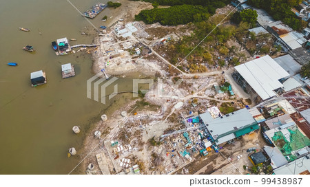 a Squatter housing in Lau Fau Shan, hong kong, Feb 18 2023 a Squatter housing in Lau Fau Shan, hong kong, Feb 18 2023 99438987