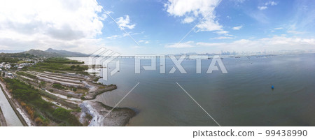 The Shenzhen Bay bridge that connects Shenzhen with Hong Kong, Feb 18 2023 The Shenzhen Bay bridge that connects Shenzhen with Hong Kong, Feb 18 2023 99438990