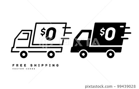 Free shipping icon FREE $0 vector illustration Free shipping icon FREE $0 vector illustration 99439028