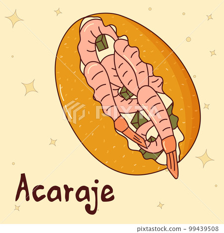 Brazilian traditional food. Acaraje. Vector illustration in hand drawn style 99439508