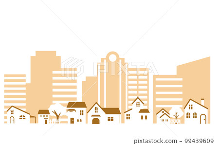 建築面積和住宅區的插圖暖色調 建築面積和住宅區的插圖暖色調 99439609