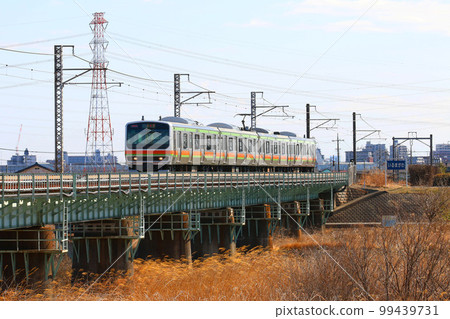 Kawagoe Line crossing the Iruma River 99439731